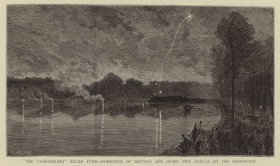 The Northfleet Relief Fund, Exhibition of Distress and Other Ship Signals on the Serpentine by Charles Auguste Loye
